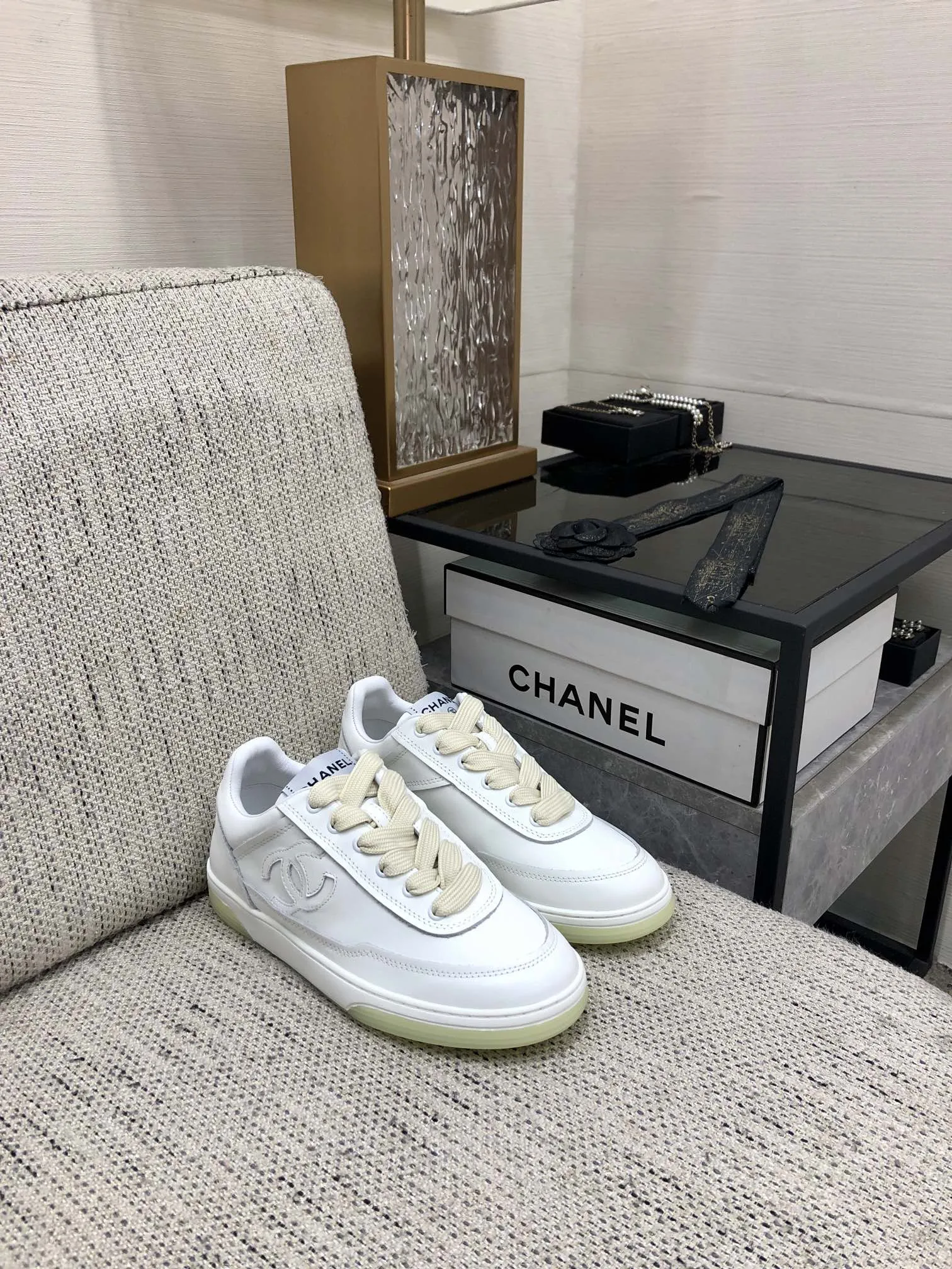 CC Sneaker White Mix Light Yellow Cowhide