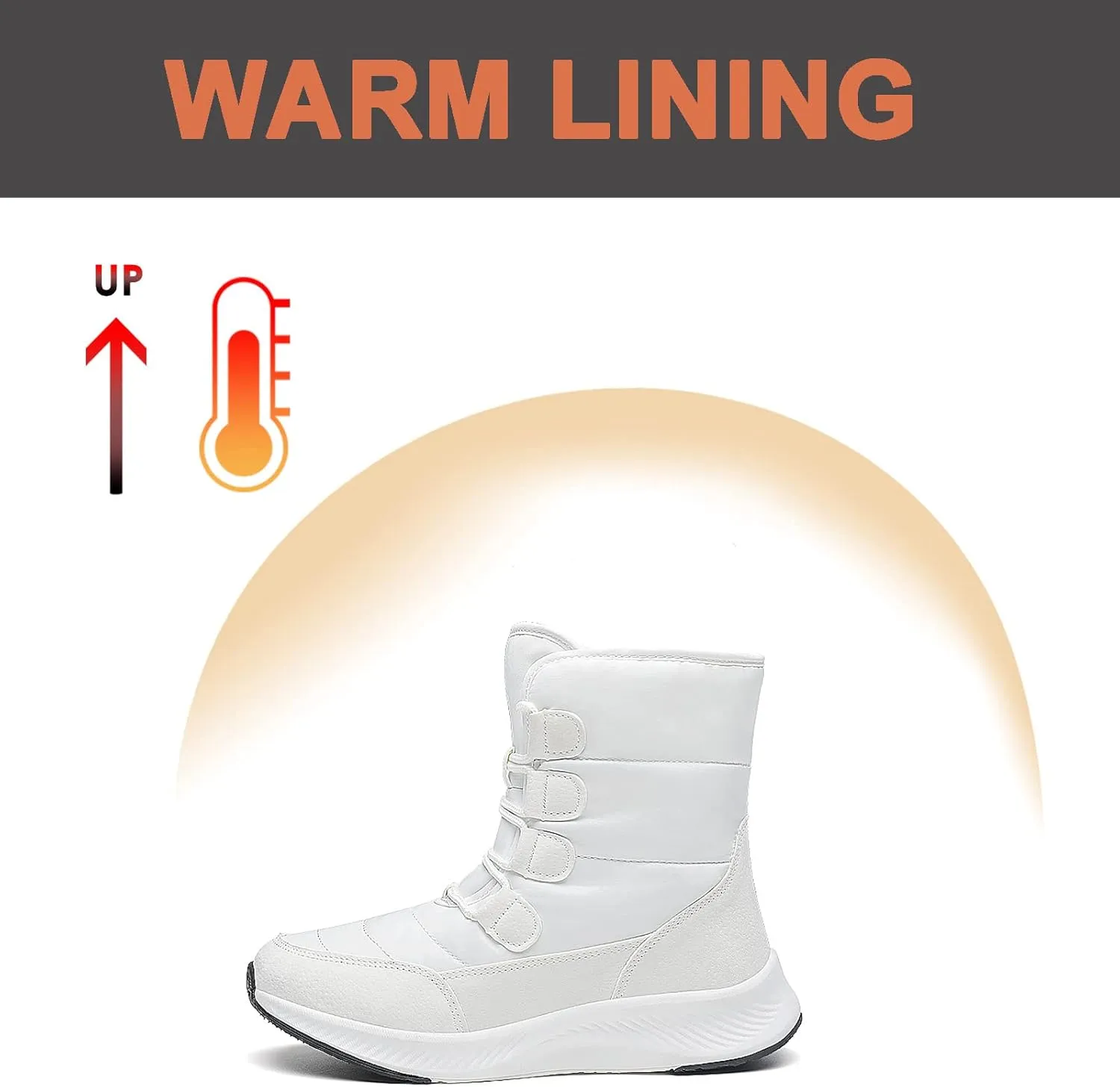 CERYTHRINA Womens Waterproof Booties Lightweight Winter Fur Lined Walking Boots Anti-Slip Outdoor Snow Boots