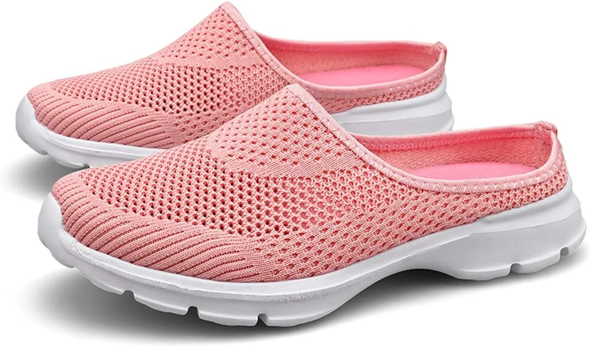 ChicWind Womens Breathable Mesh Walking Mules Sneakers Open Back Slip On Shoes