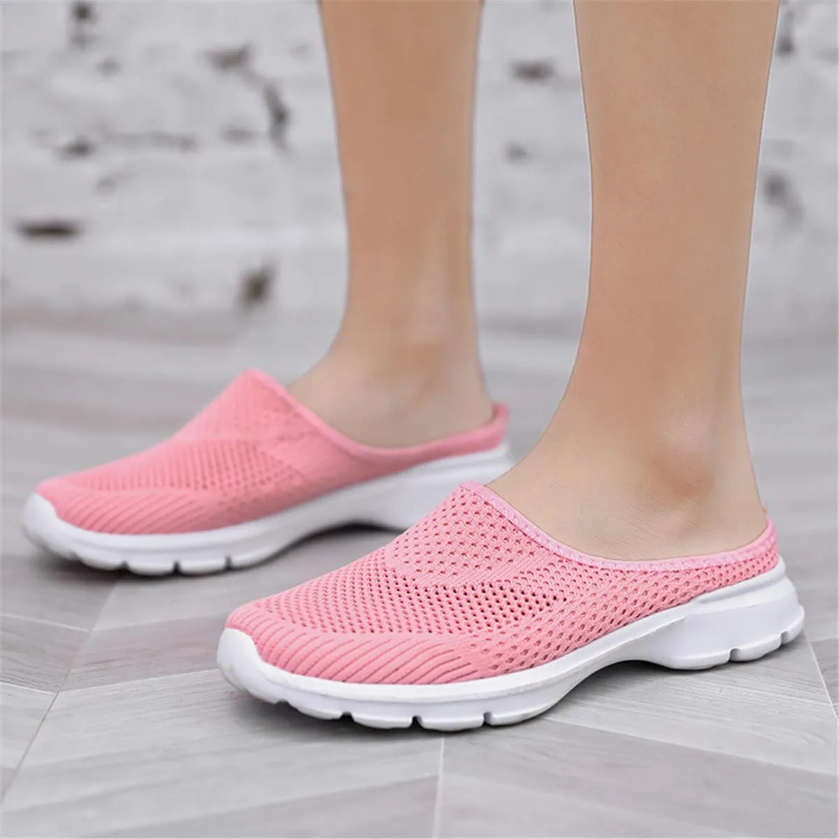 ChicWind Womens Breathable Mesh Walking Mules Sneakers Open Back Slip On Shoes
