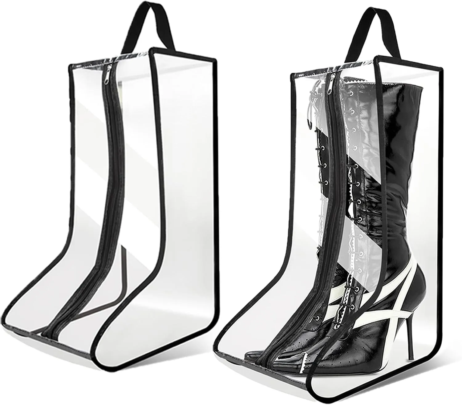 CiBiZi Tall Boot Bags Organizer for Travel Waterproof Cowboy Boots Bags for Storage Portable Shoe Travel Bags for Women Men Hangable Ski Boot Bags Dust-free Shoe Bags 2PACK