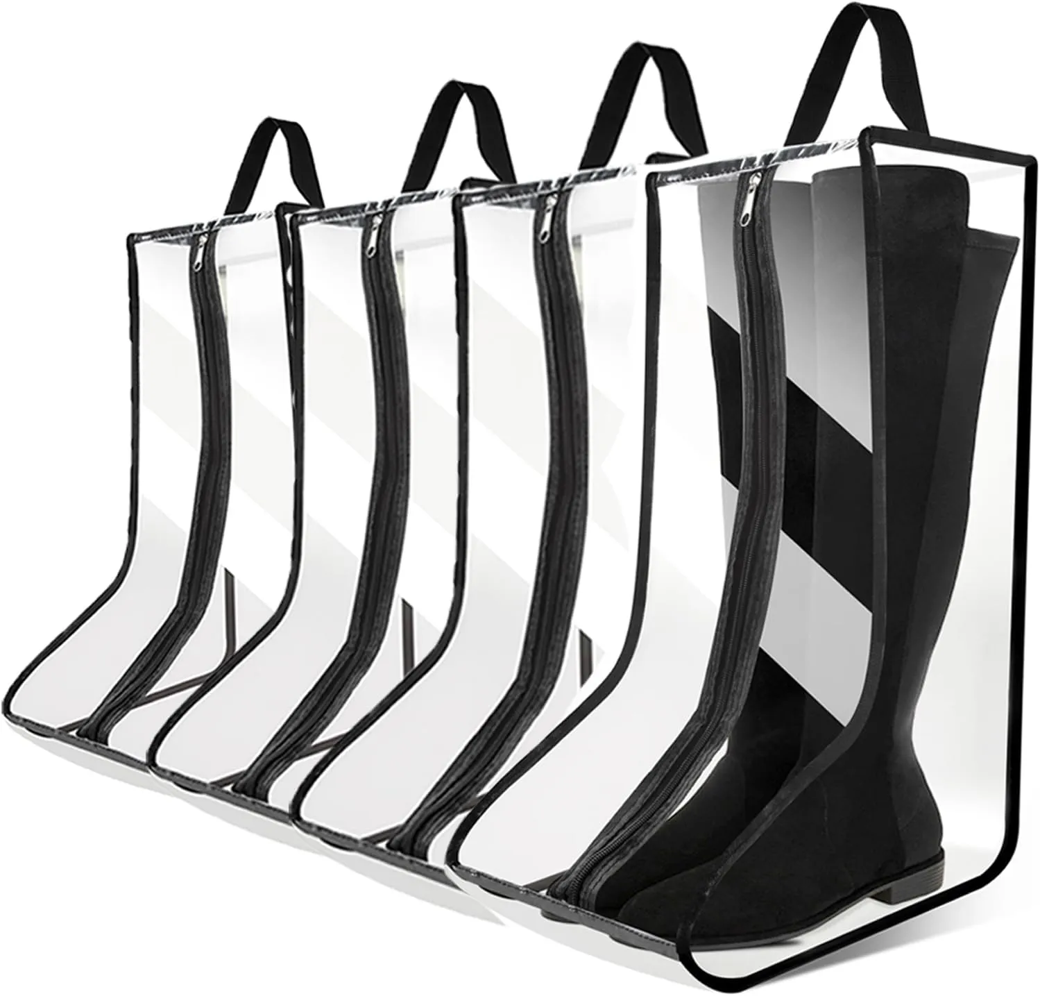 CiBiZi Tall Boot Bags Organizer for Travel Waterproof Cowboy Boots Bags for Storage Portable Shoe Travel Bags for Women Men Hangable Ski Boot Bags Dust-free Shoe Bags 4PACK
