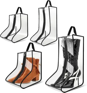 CiBiZi Tall Boot Bags Organizer for Travel Waterproof Cowboy Boots Bags for Storage Portable Shoe Travel Bags for Women Men Hangable Ski Boot Bags Dust-free Shoe Bags 4PACK
