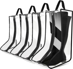 CiBiZi Tall Boot Bags Organizer for Travel Waterproof Cowboy Boots Bags for Storage Portable Shoe Travel Bags for Women Men Hangable Ski Boot Bags Dust-free Shoe Bags 4PACK