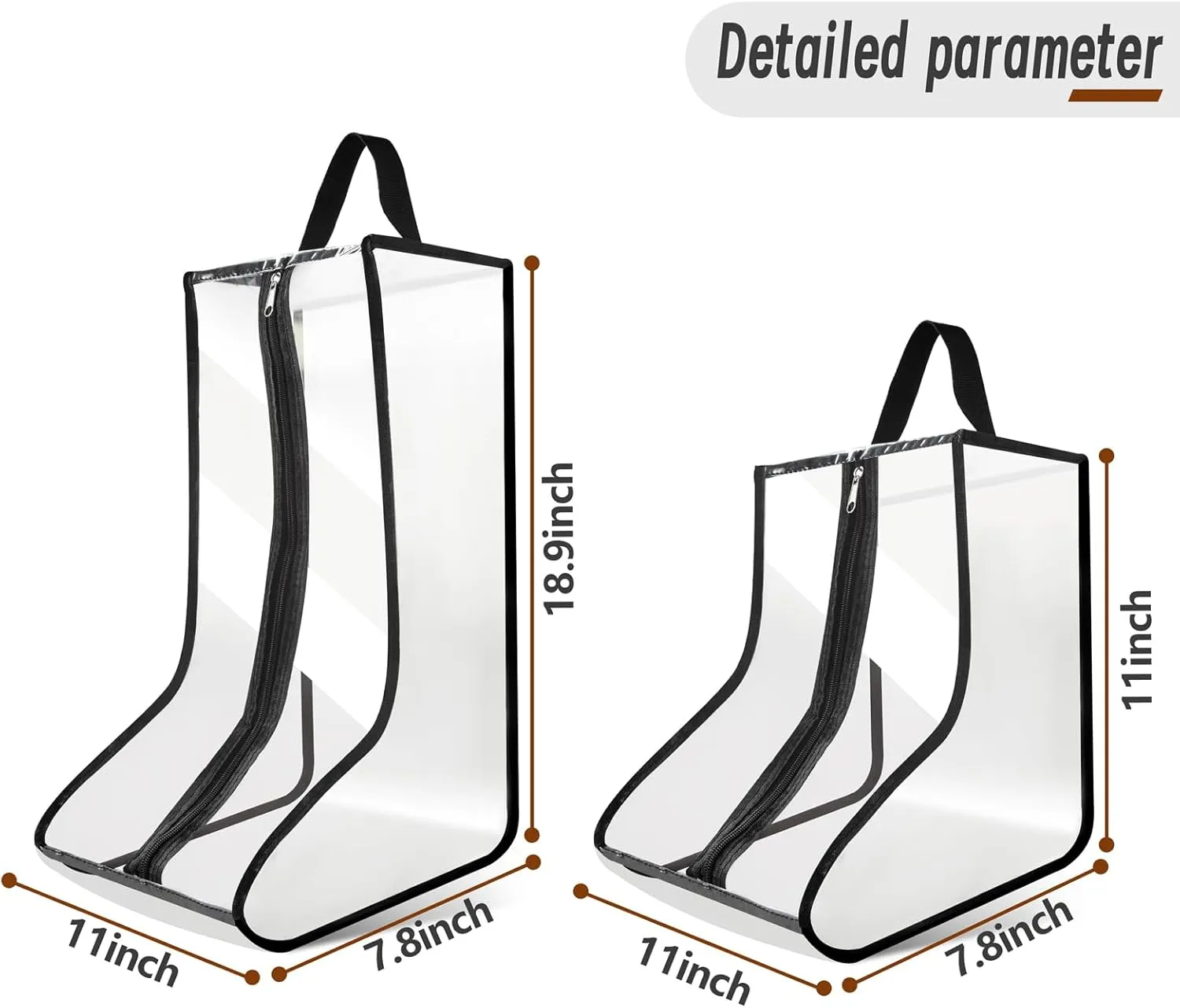 CiBiZi Tall Boot Bags Organizer for Travel Waterproof Cowboy Boots Bags for Storage Portable Shoe Travel Bags for Women Men Hangable Ski Boot Bags Dust-free Shoe Bags 4PACK