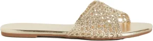 City Chic Women's Wide Fit Slide - Weave Flat