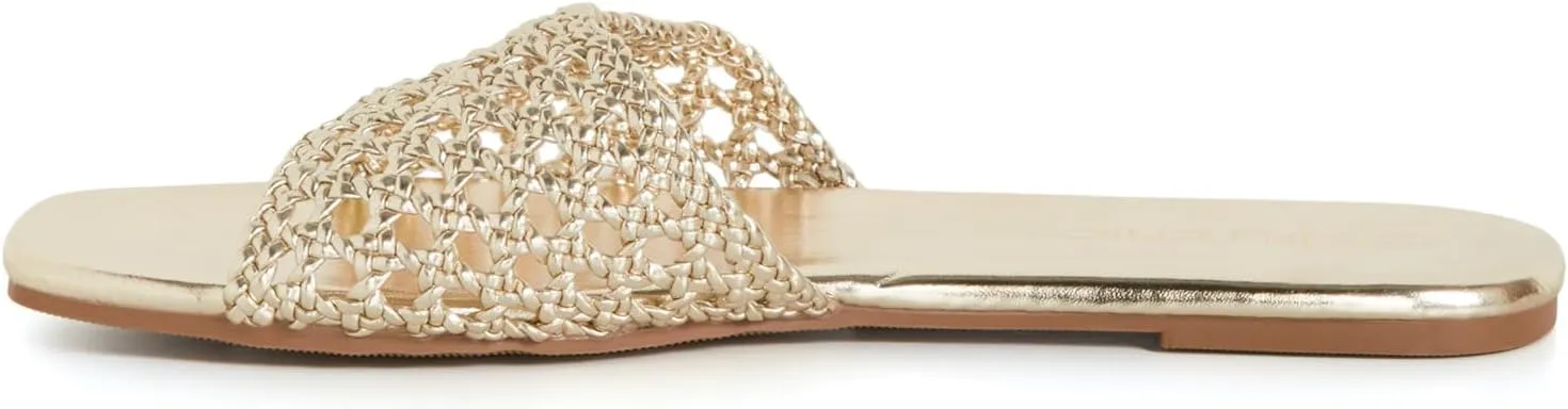 City Chic Women's Wide Fit Slide - Weave Flat