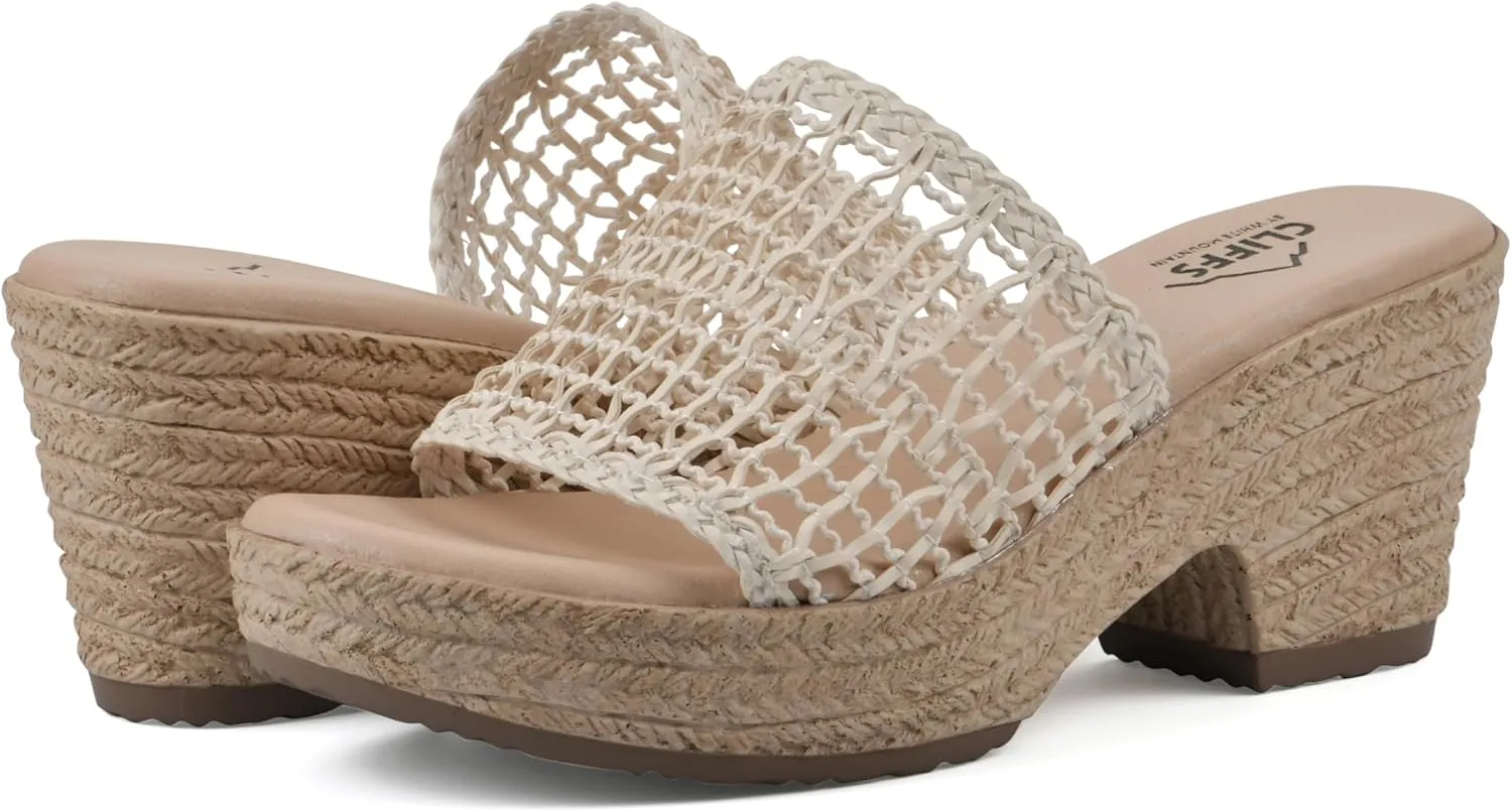 CLIFFS BY WHITE MOUNTAIN Women's Biankka Platform Woven Slide Sandal