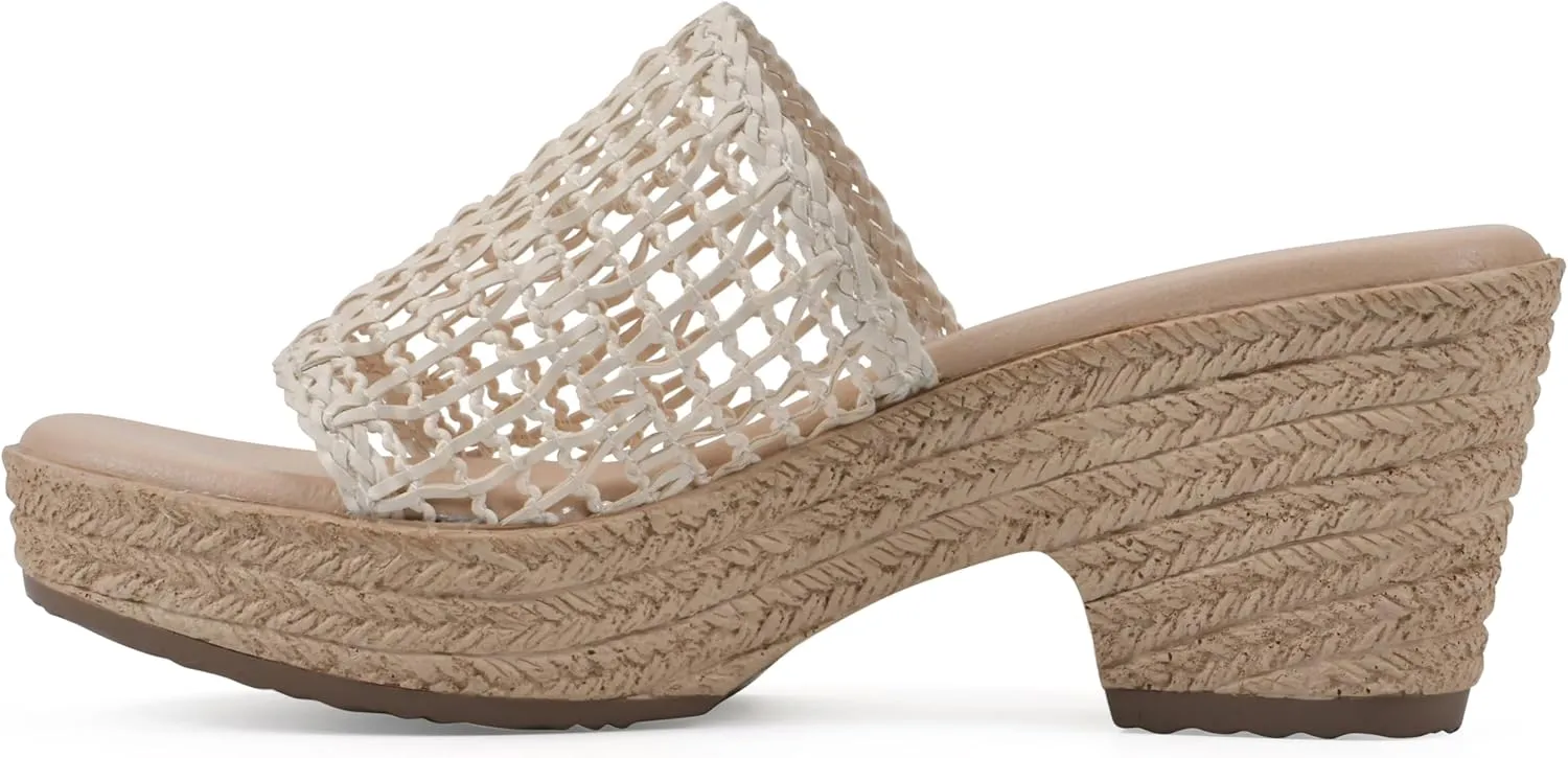 CLIFFS BY WHITE MOUNTAIN Women's Biankka Platform Woven Slide Sandal