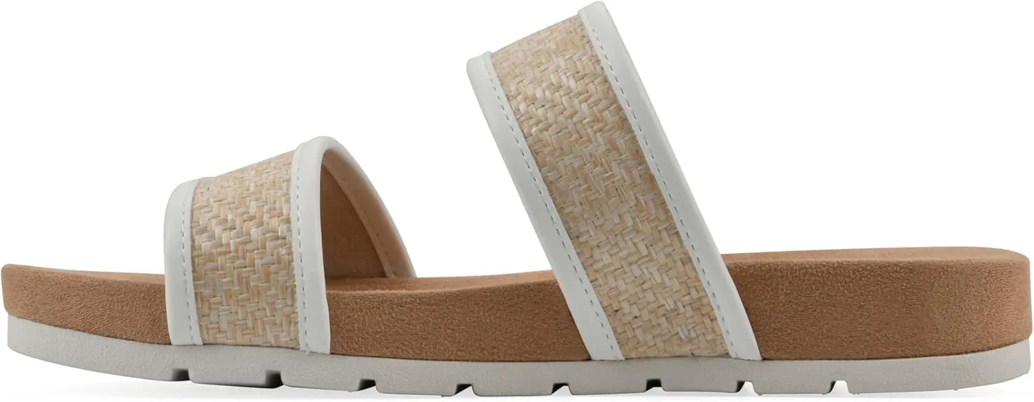 CLIFFS BY WHITE MOUNTAIN Women's Tropical Double Strap Slide Sandal