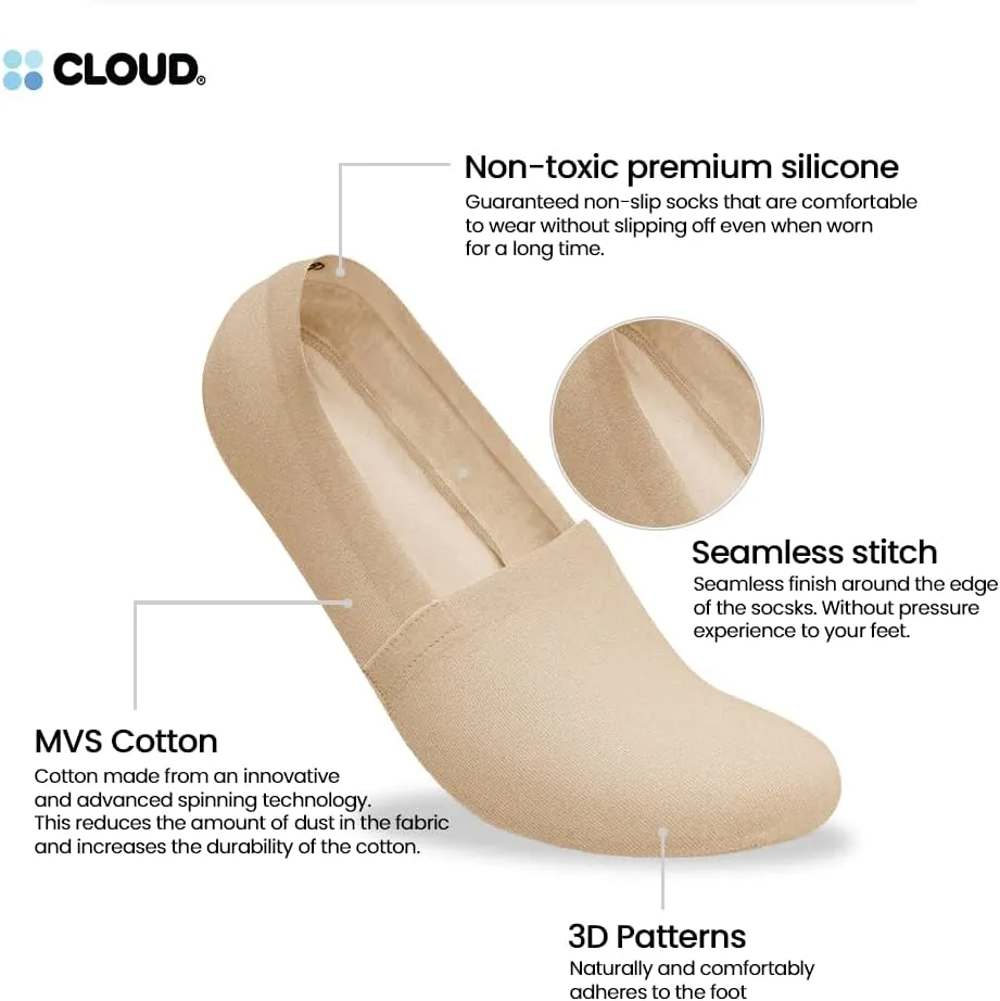 Cloud No Show Socks Non Slip Loafer Sneaker Flats Boat Shoe Invisible Low Cut Liner Cotton Socks For Men and Women