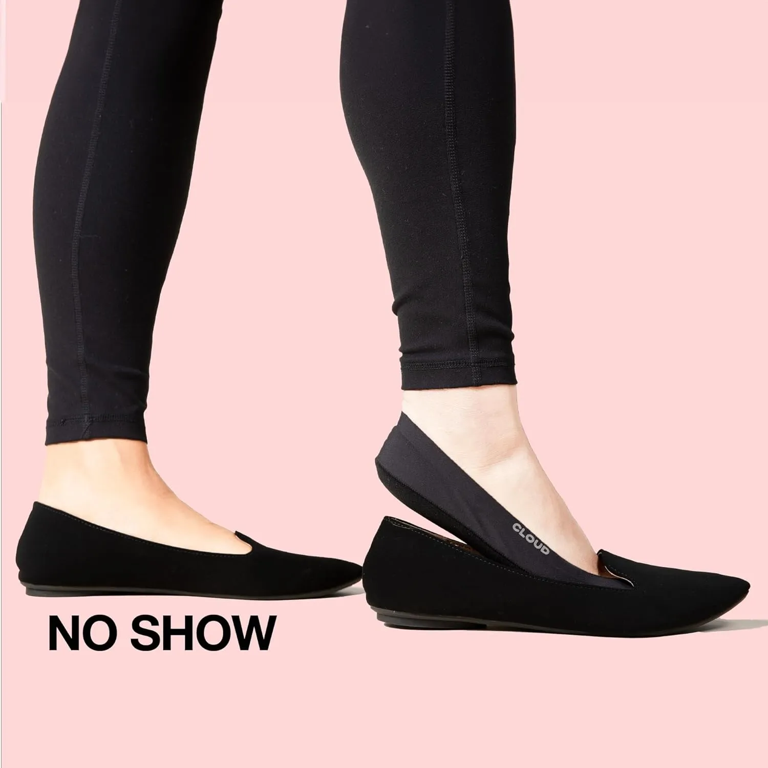Cloud No Show Socks Womens Invisible Non Slip Low-Cut Liner - Thin Invisible Loafer Flats & Ballet - Low Front