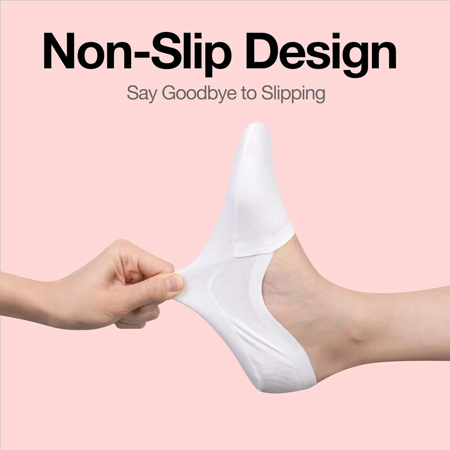 Cloud No Show Socks Womens Invisible Non Slip Low-Cut Liner - Thin Invisible Loafer Flats & Ballet - Low Front