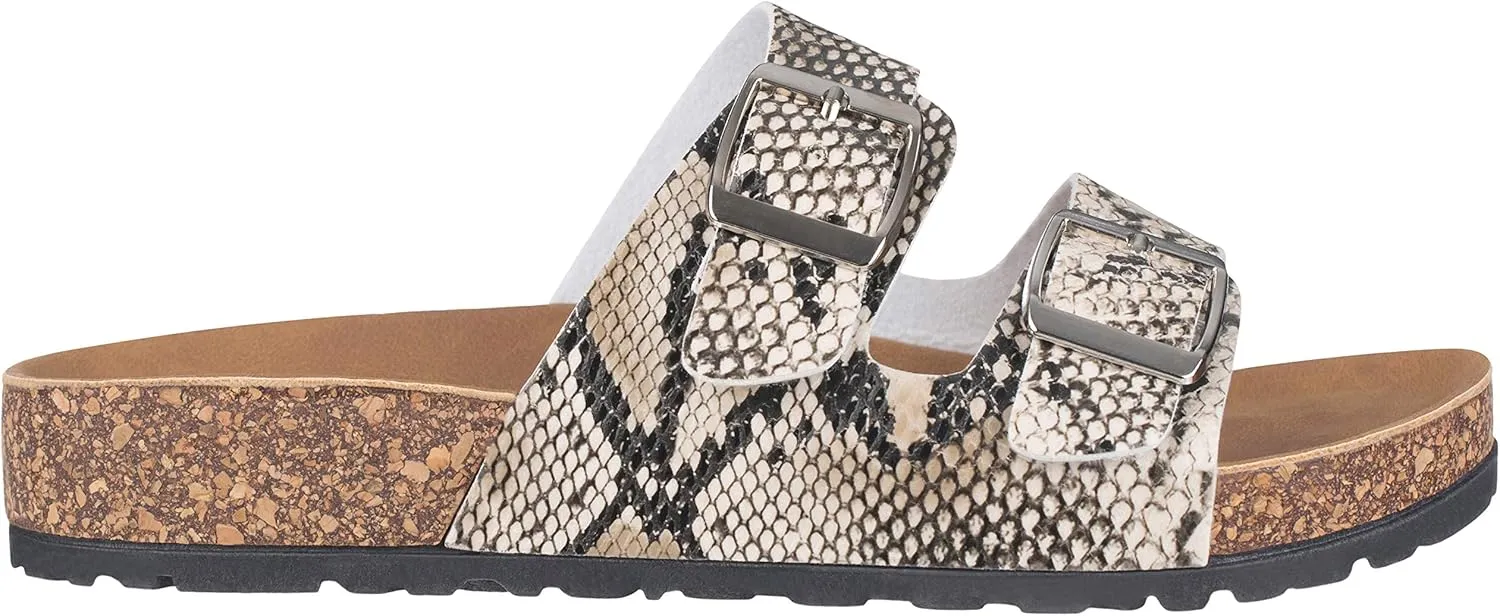 CLOVERLAY Women's Slide Sandals Casual Cork Footbed Platform Sandals Open Toe Slides