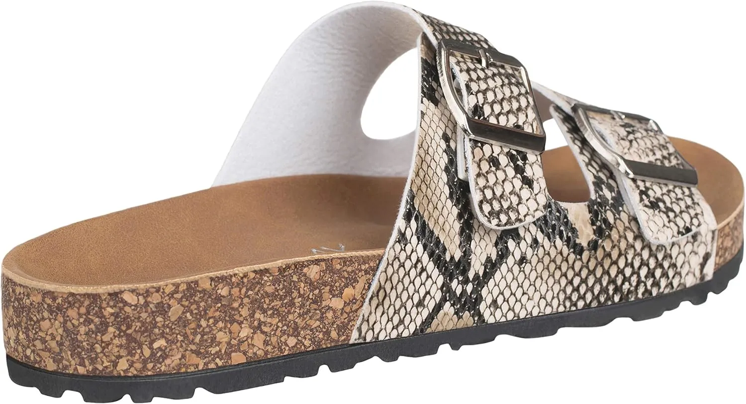 CLOVERLAY Women's Slide Sandals Casual Cork Footbed Platform Sandals Open Toe Slides
