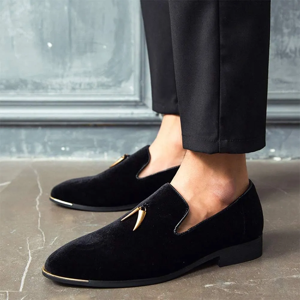 CMM Men's Metallic Penny Slippers Flats Velvet Loafers Slip-On Dress Plus Size Shoes Size 6-13