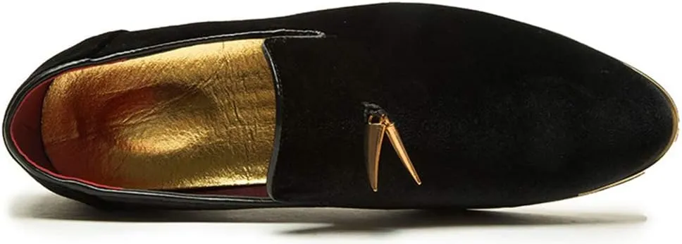 CMM Men's Metallic Penny Slippers Flats Velvet Loafers Slip-On Dress Plus Size Shoes Size 6-13
