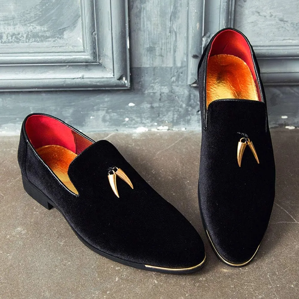 CMM Men's Metallic Penny Slippers Flats Velvet Loafers Slip-On Dress Plus Size Shoes Size 6-13