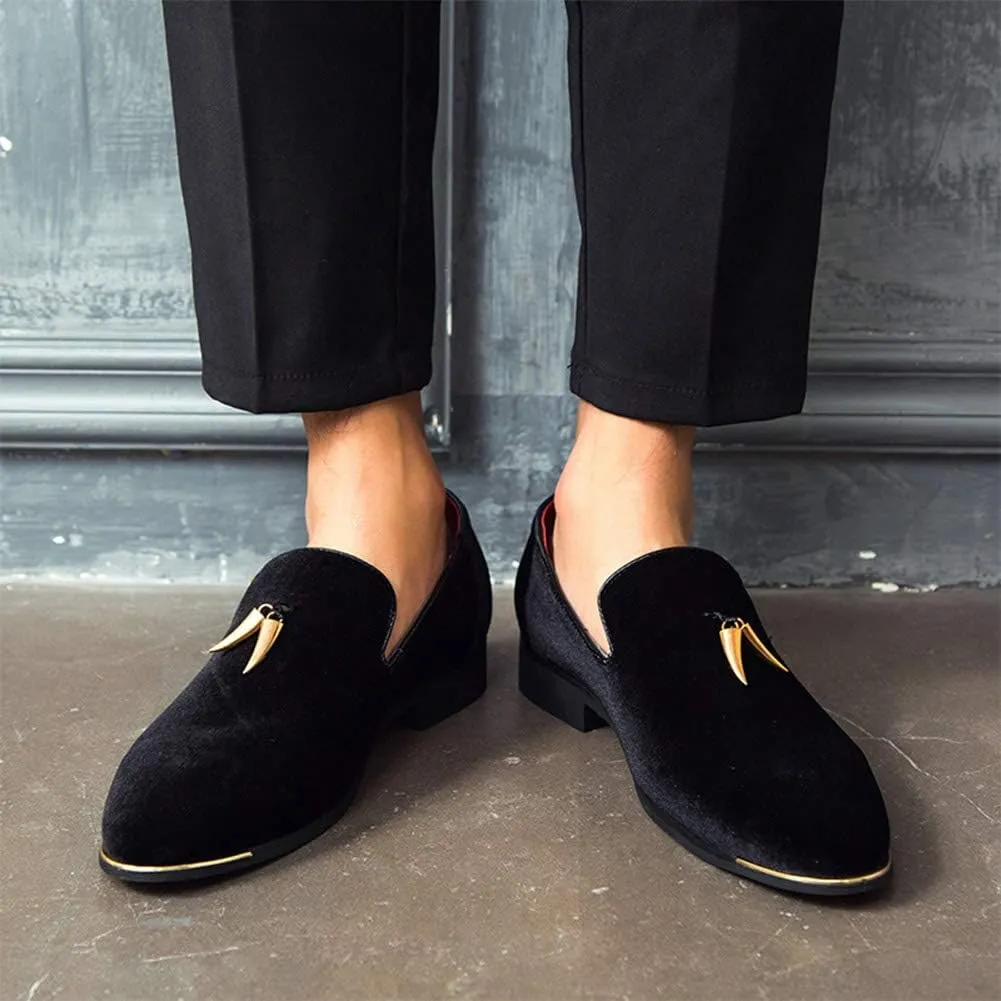 CMM Men's Metallic Penny Slippers Flats Velvet Loafers Slip-On Dress Plus Size Shoes Size 6-13
