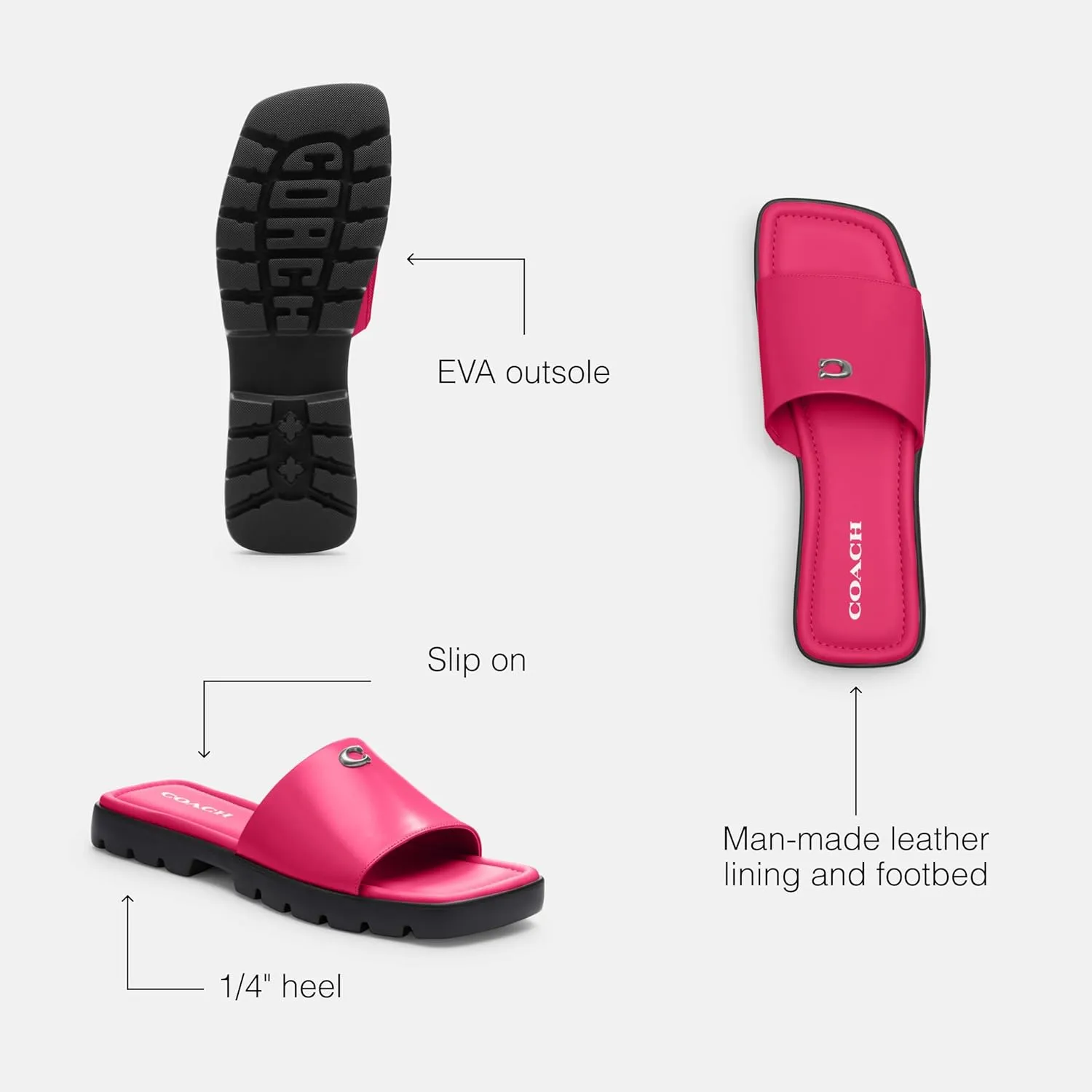 Coach Women's Florence Leather Sandal