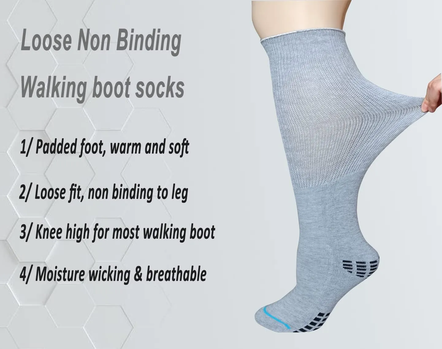 COIYUFUX Extra Width Socks For Bariatric Diabetic For Men Women, Cast Lymphedema Socks for Swollen Foot Ankle 2 Pairs