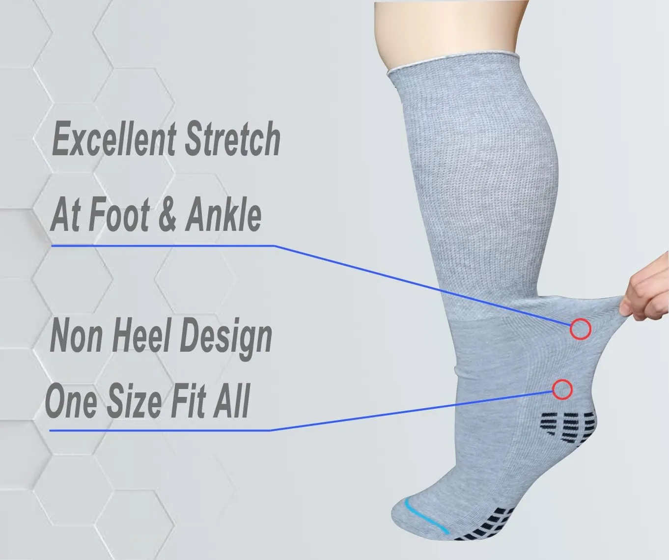 COIYUFUX Extra Width Socks For Bariatric Diabetic For Men Women, Cast Lymphedema Socks for Swollen Foot Ankle 2 Pairs