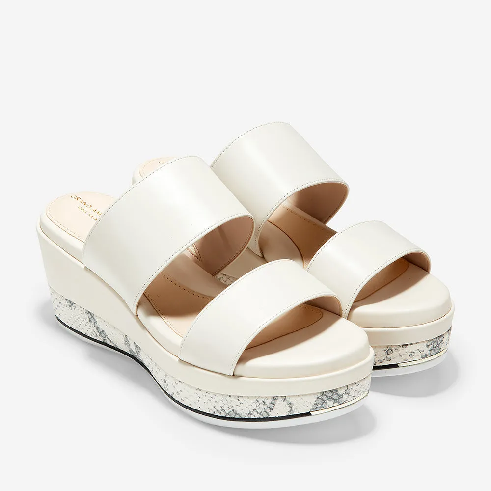 Cole Haan Grand Ambition Flatform Wedge Slide (65mm) Ivory Leather