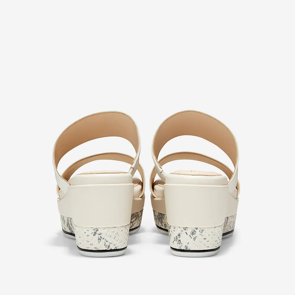 Cole Haan Grand Ambition Flatform Wedge Slide (65mm) Ivory Leather