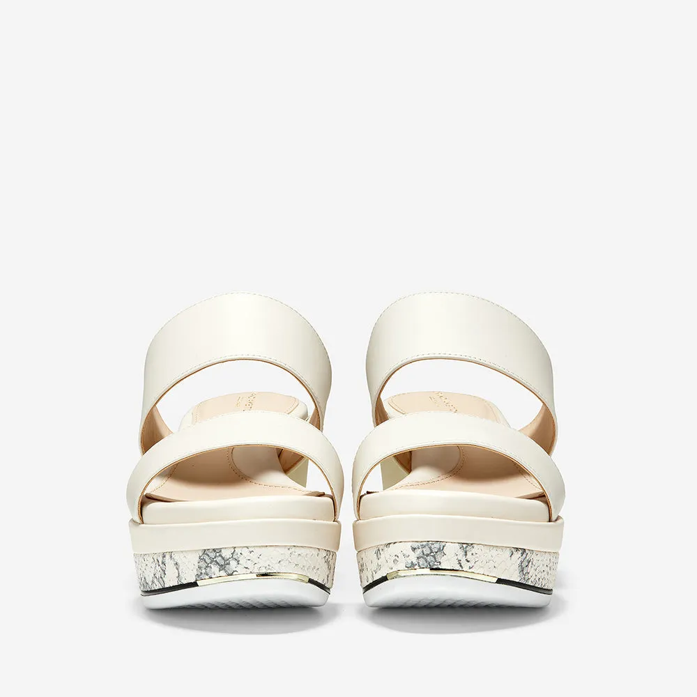 Cole Haan Grand Ambition Flatform Wedge Slide (65mm) Ivory Leather
