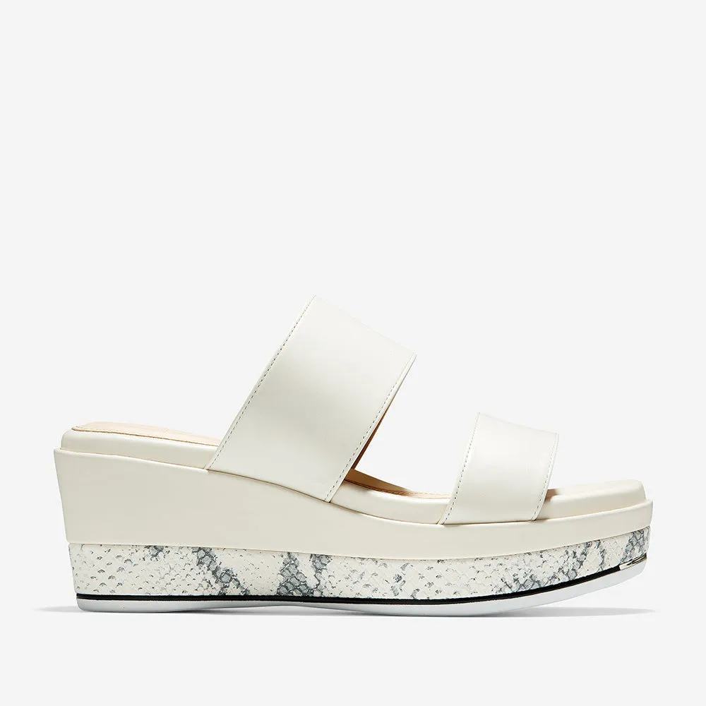 Cole Haan Grand Ambition Flatform Wedge Slide (65mm) Ivory Leather