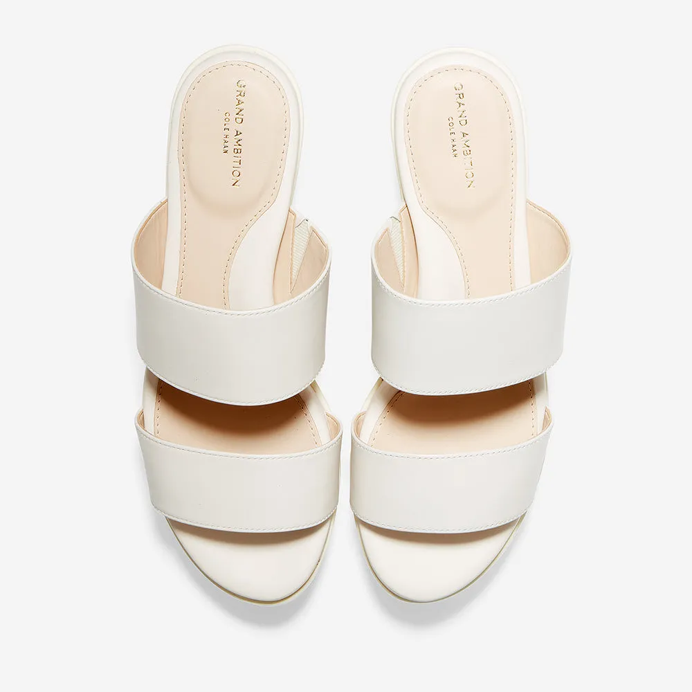 Cole Haan Grand Ambition Flatform Wedge Slide (65mm) Ivory Leather
