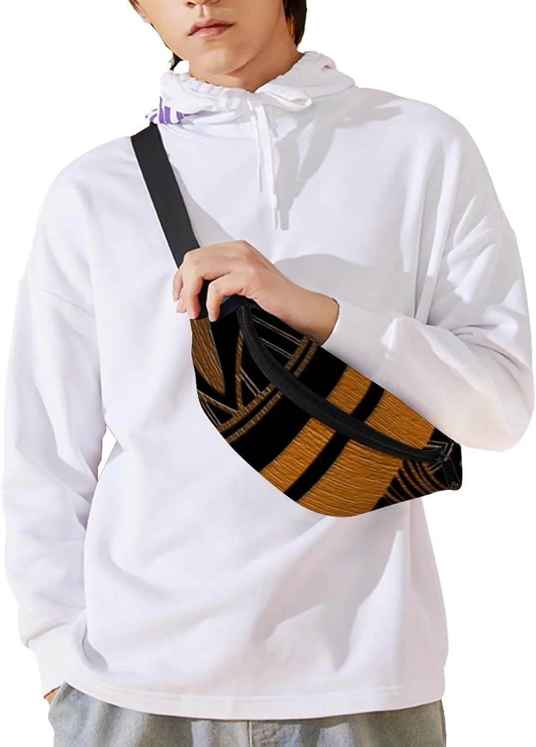 Contemporary Afrocentric Pattern Crossbody Waist Bag with Large Capacity And Portability