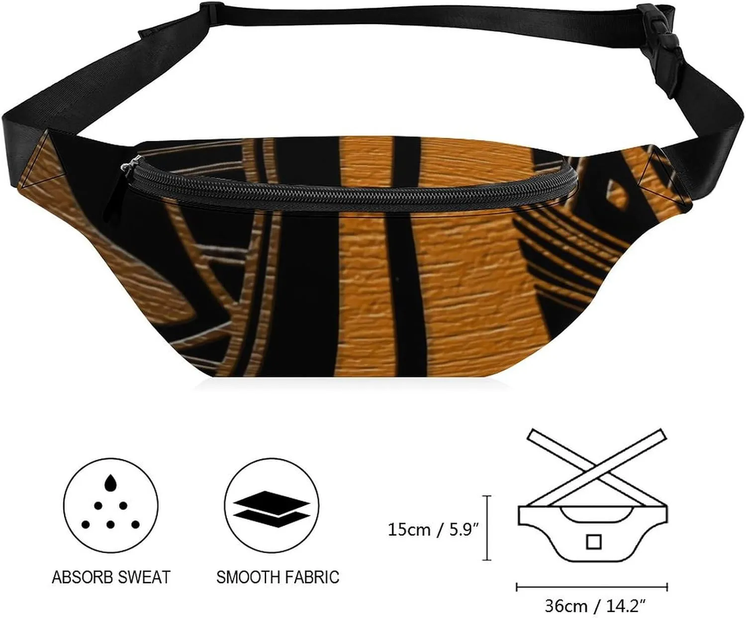 Contemporary Afrocentric Pattern Crossbody Waist Bag with Large Capacity And Portability