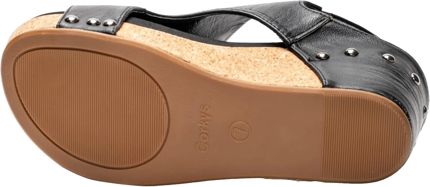 Corkys Footwear Womens Carley Wedges, Featuring Corkys EVA Foam Cushioned Insoles, A 2.5 Inch Heel, Lightweight For All Day Wear, And Hook And Loop Closure