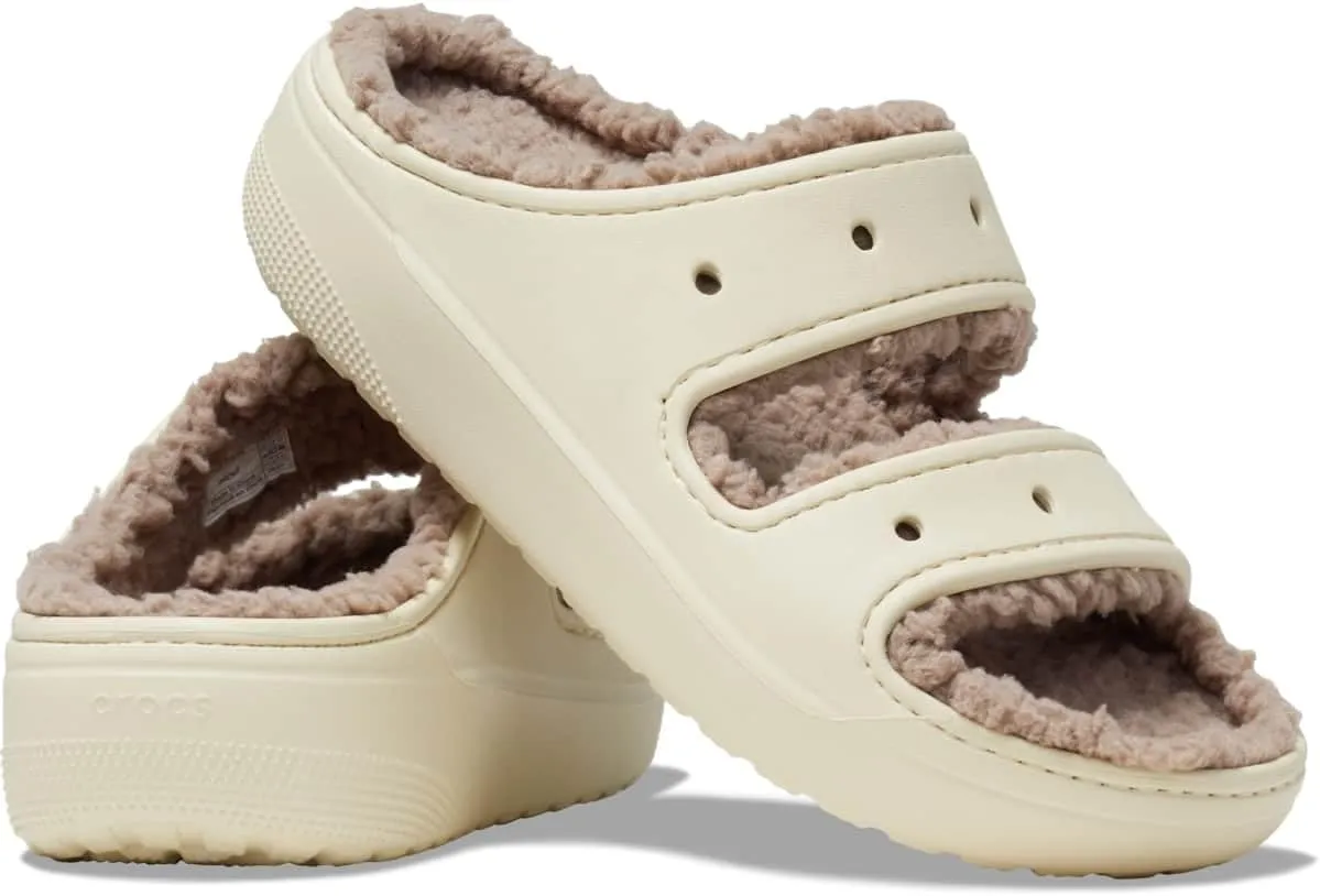 Crocs Unisex-Adult Classic Cozzzy Platform Sandals | Fuzzy Slippers Slide