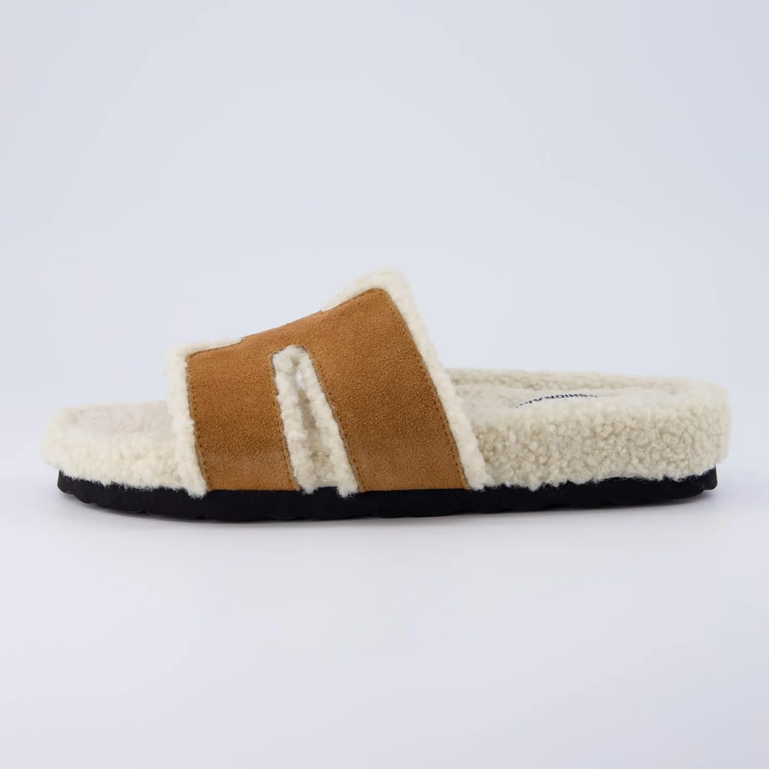 CUSHIONAIRE Cuddle Fur Slippers for Women Faux Shearling Slide Sandal  Memory Foam, Wide Widths Available