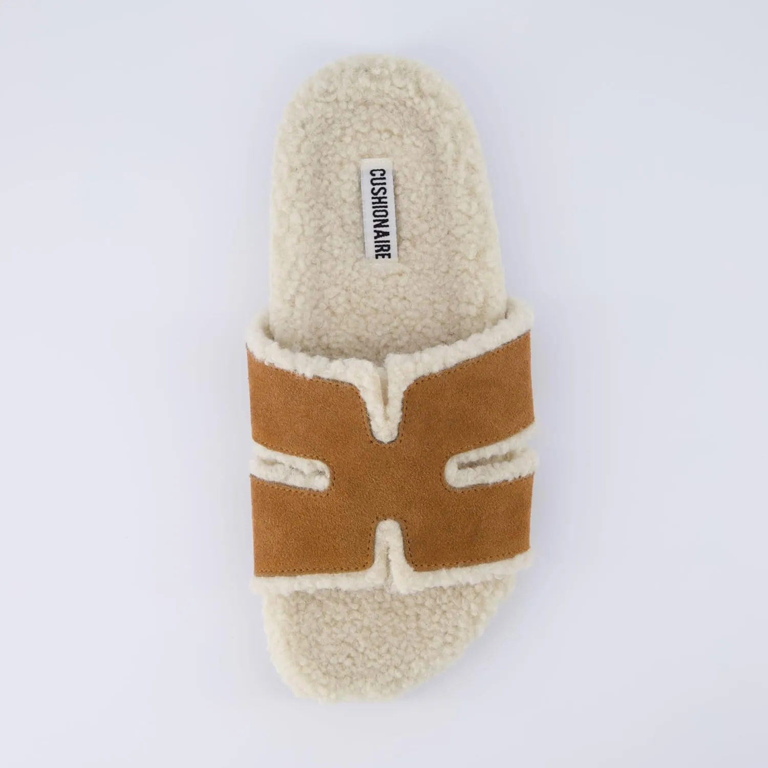 CUSHIONAIRE Cuddle Fur Slippers for Women Faux Shearling Slide Sandal  Memory Foam, Wide Widths Available