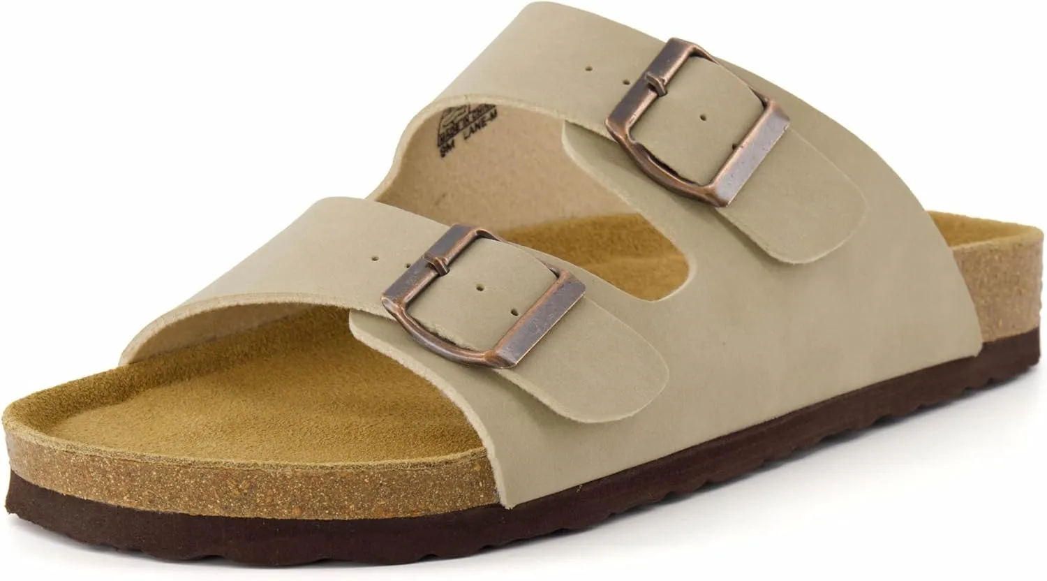 CUSHIONAIRE Men's Lane Cork Footbed Sandal with  Comfort, Arch Support, Adjustable Straps - Comfortable Slide Sandals for Walking, Casual Summer Footwear