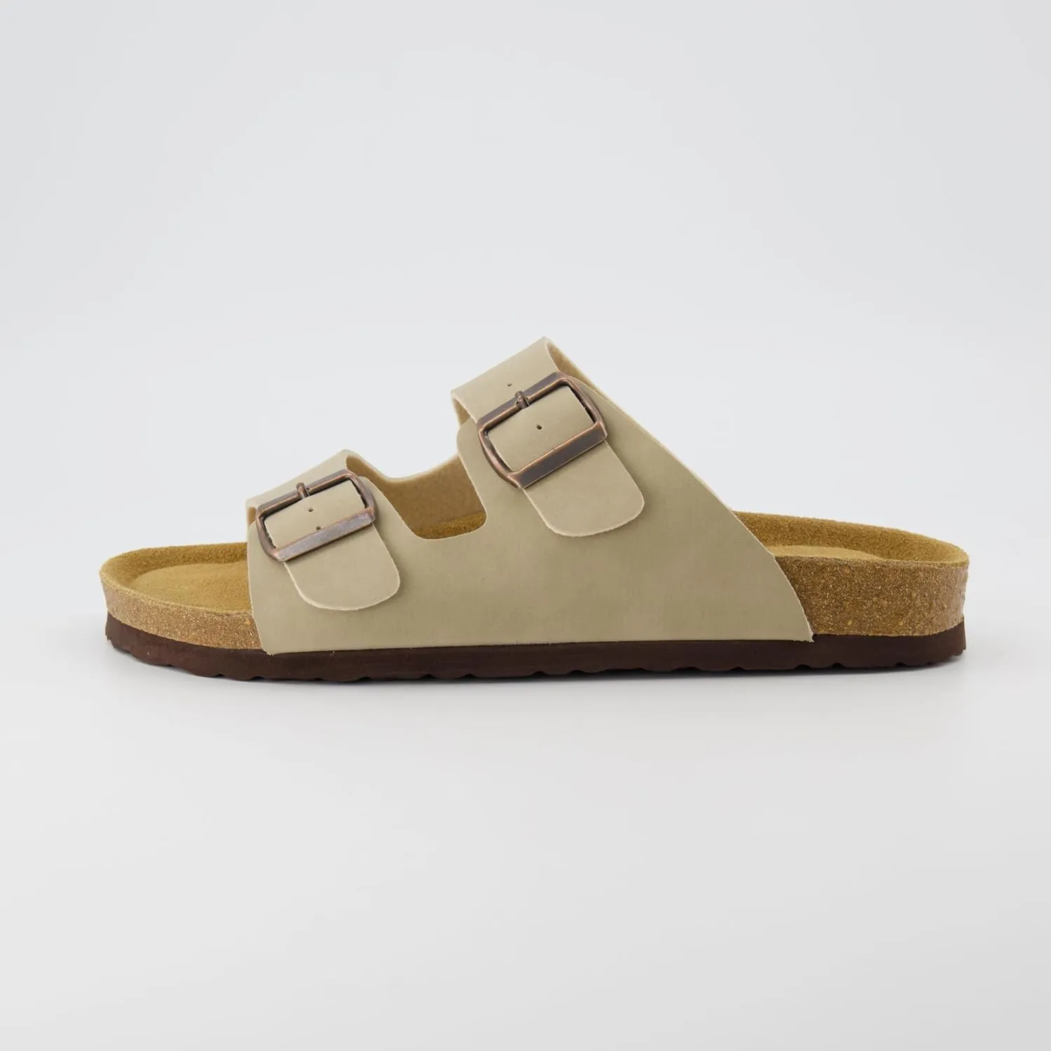 CUSHIONAIRE Men's Lane Cork Footbed Sandal with  Comfort, Arch Support, Adjustable Straps - Comfortable Slide Sandals for Walking, Casual Summer Footwear