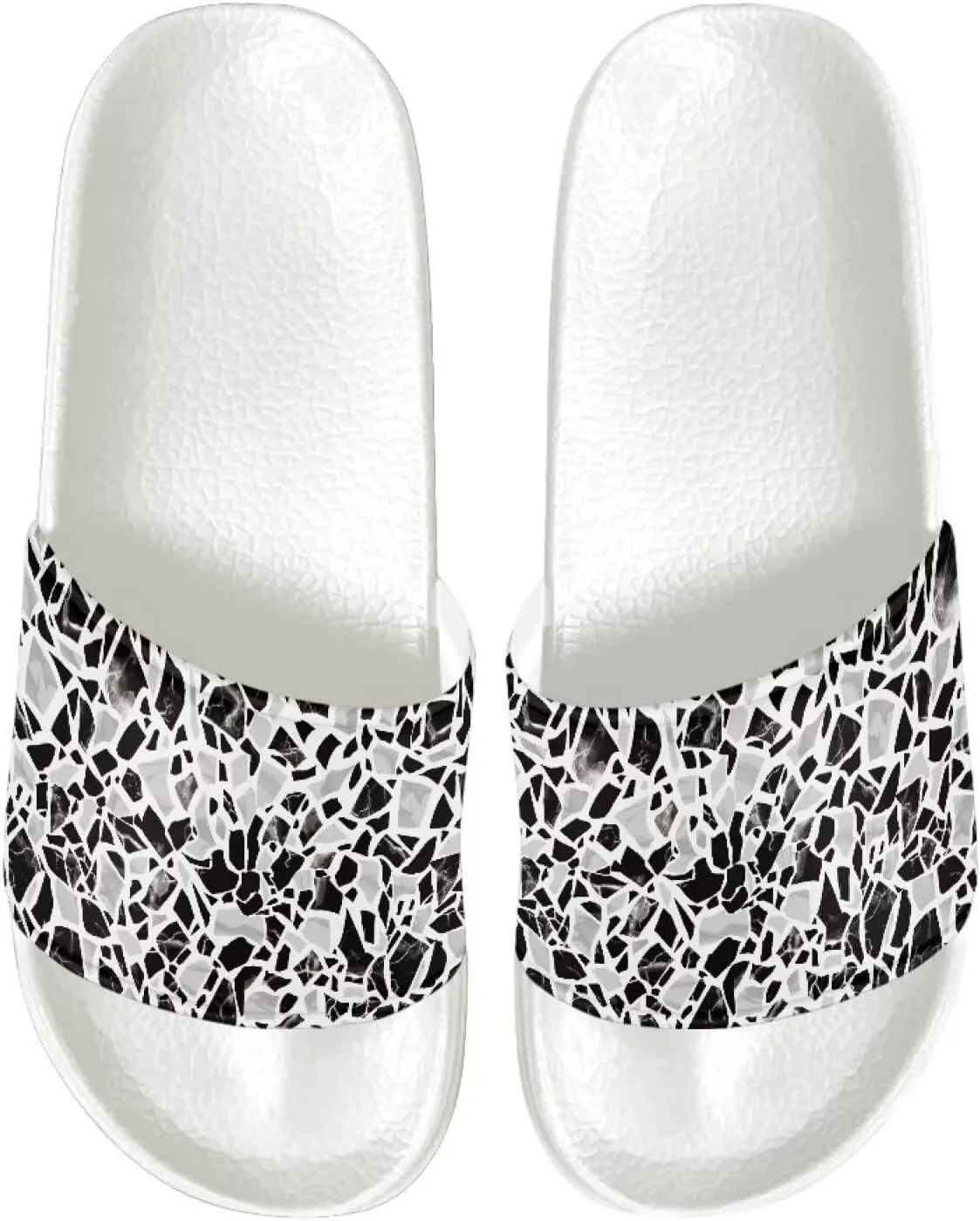 Cushioned Slide Sandals for Women Ultra Comfort Slippers Soft Summer Beach Shoes with Low Arch Support White Sole