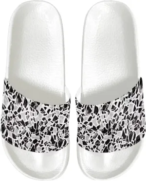 Cushioned Slide Sandals for Women Ultra Comfort Slippers Soft Summer Beach Shoes with Low Arch Support White Sole