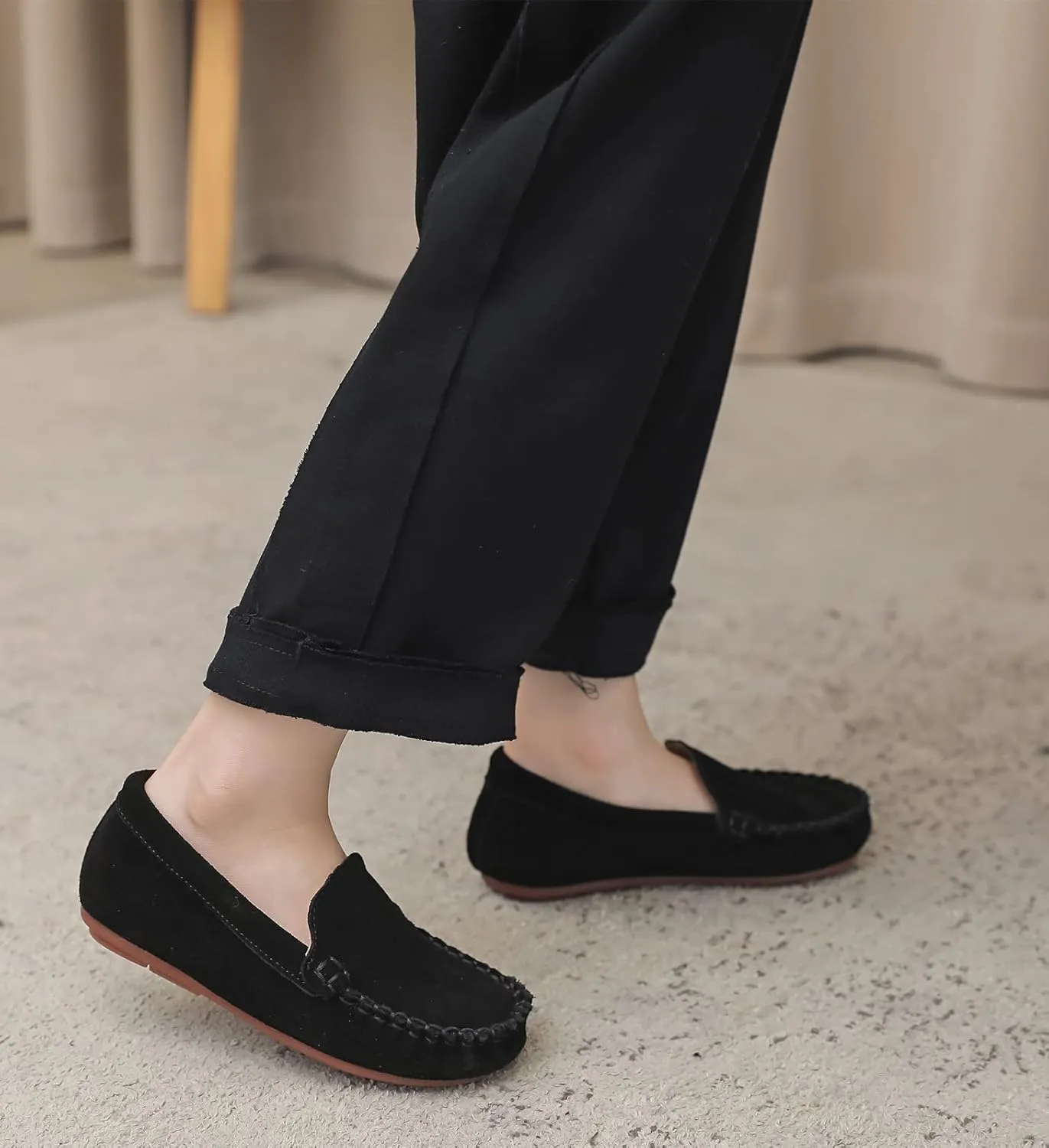 DADAWEN Toddler Little Kid Boys Girls Soft Suede Leather Slip On Flat Boat Dress Shoes Wedding Church Oxford Shoes Loafers