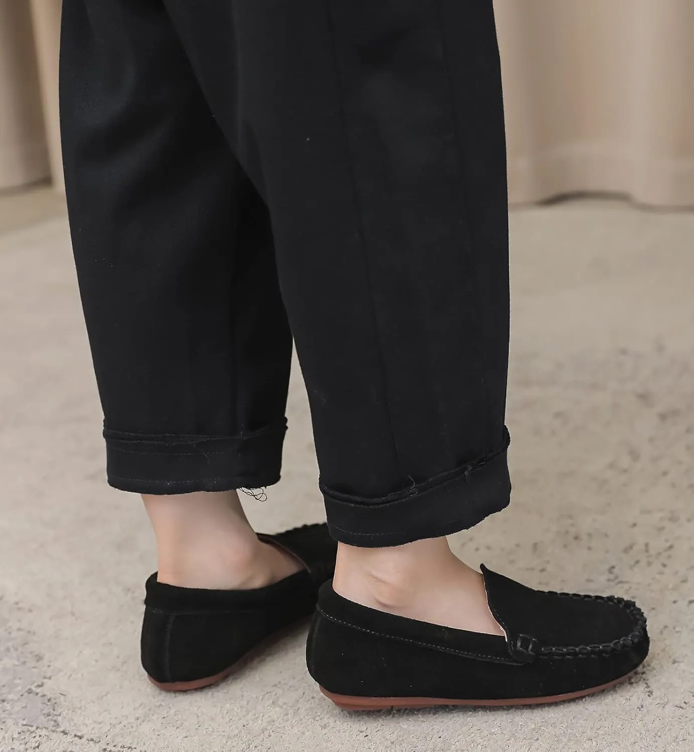 DADAWEN Toddler Little Kid Boys Girls Soft Suede Leather Slip On Flat Boat Dress Shoes Wedding Church Oxford Shoes Loafers