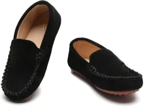DADAWEN Toddler Little Kid Boys Girls Soft Suede Leather Slip On Flat Boat Dress Shoes Wedding Church Oxford Shoes Loafers