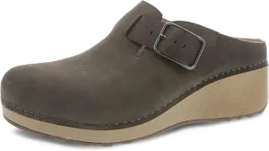 Dansko Womens CAIA Nubuck Mule - Comfort Shoes, Arch Support, Wedge