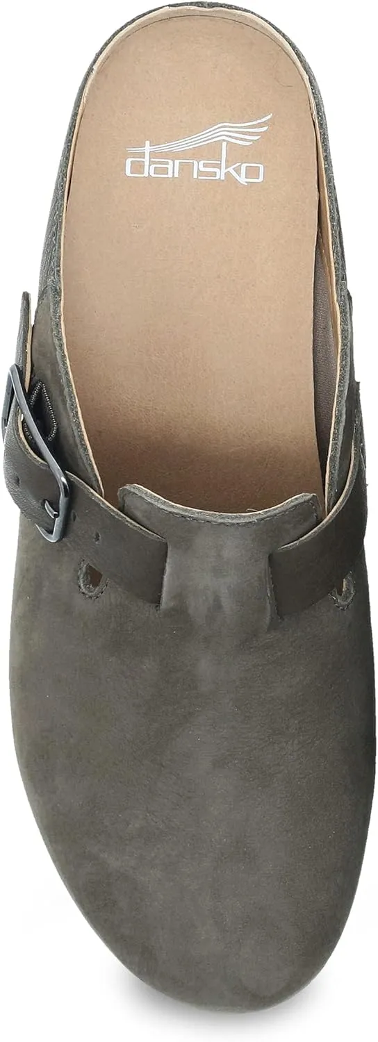 Dansko Womens CAIA Nubuck Mule - Comfort Shoes, Arch Support, Wedge