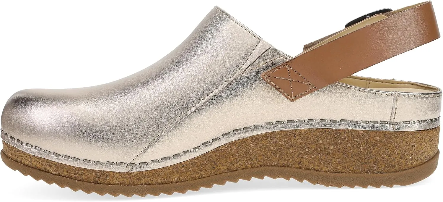 Dansko Women's Merrin Sling-Back Mule Clog-Dual Density Cork/EVA Midsole and Lightweight Rubber Outsole Provide Durable and Comfortable Ride on Patented Stapled Construction