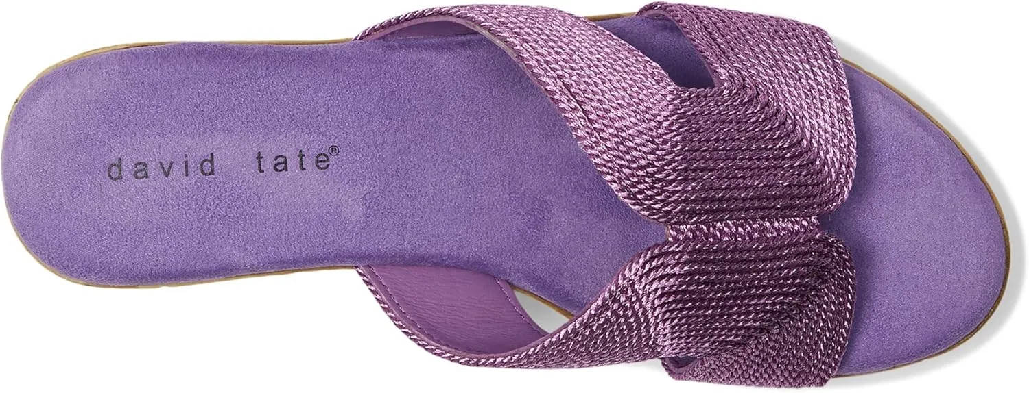 David Tate Womens Vibe Braided Slide Sandals
