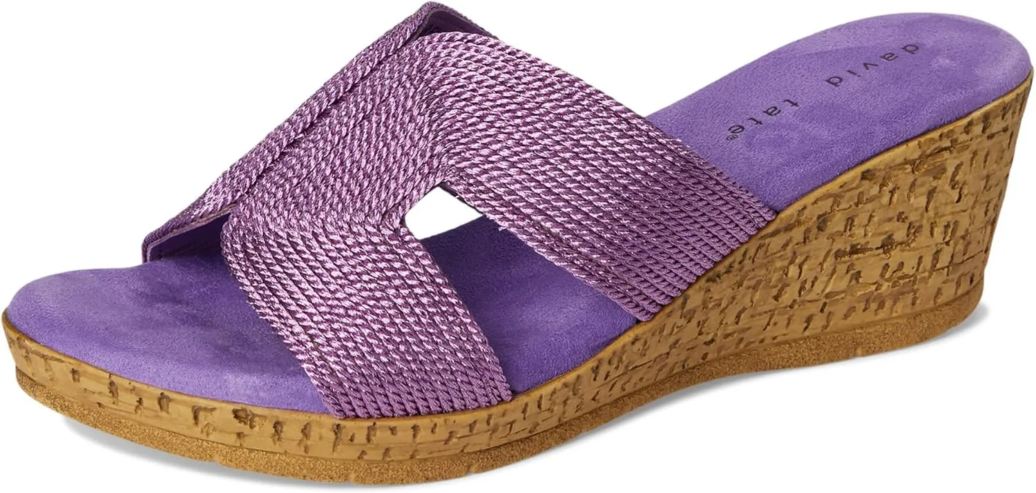 David Tate Womens Vibe Braided Slide Sandals