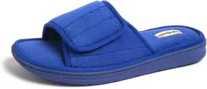 Dearfoams Men's Adjustable Indoor/Outdoor Memory Foam Machine Washable Summer Slide Slipper